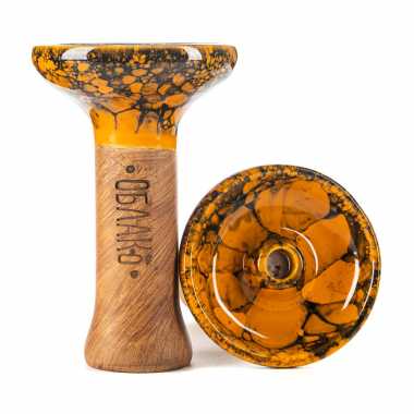 Чаша Облако Glaze Top - Оранжево-Чёрный Мрамор