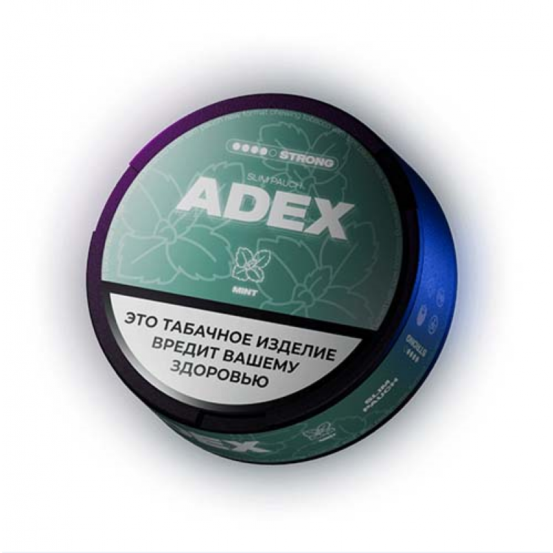 Фото и внешний вид — Табак жевательный Adex Ultrastrong Slim Мята 9 гр