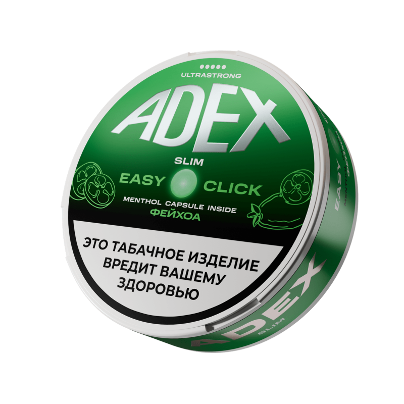 Фото и внешний вид — Табак жевательный Adex Easy Clik Slim Фейхоа 8 гр