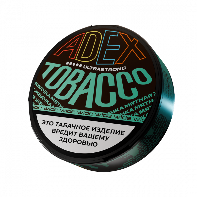 Фото и внешний вид — Табак жевательный Adex Ultrastrong Wide Мятная жвачка 12 гр