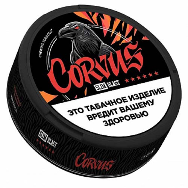Фото и внешний вид — Табак жевательный Corvus Slim Blast 13 гр