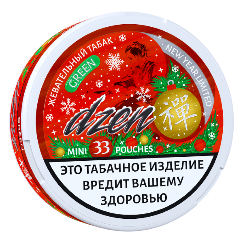 Фото и внешний вид — Жевательный табак Dzen Mini Green 9 гр