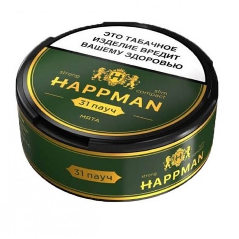 Фото и внешний вид — Табак жевательный HAPPMAN Strong Slim Compact Мята