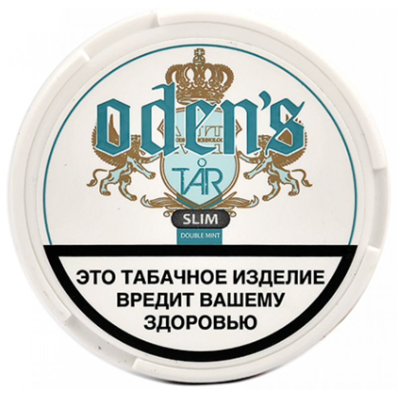 Фото и внешний вид — Табак жевательный ODEN'S Tar Double Mint SLIM 13 гр