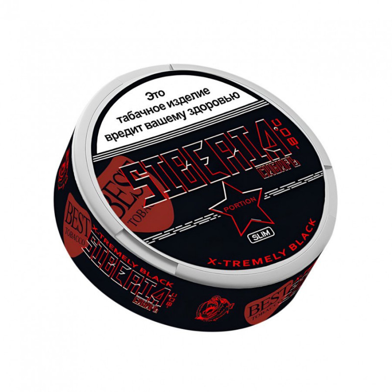 Фото и внешний вид — Табак жевательный Siberia Black Strong Slim (мята, хвоя, табак) 13 гр (21 п) - Best Tobacco