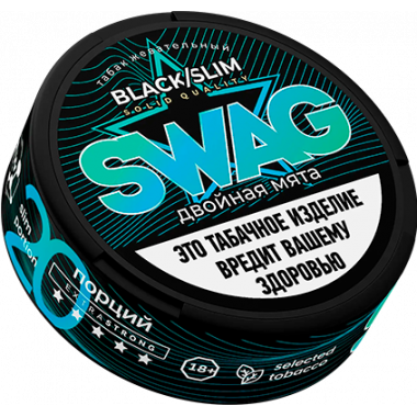 Табак жевательный SWAG Black/Slim Двойная мята 10 гр