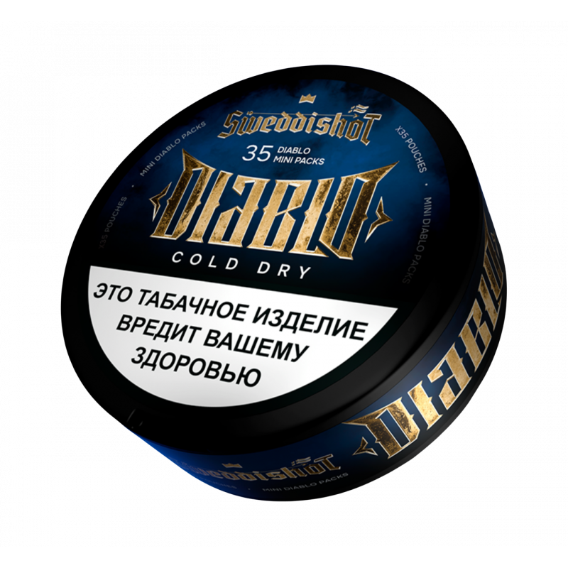 Фото и внешний вид — Табак жевательный Sweddishot Mini Limited Edition Diablo Cold Dry (мята, ментол, табак) 10 гр (35 п)