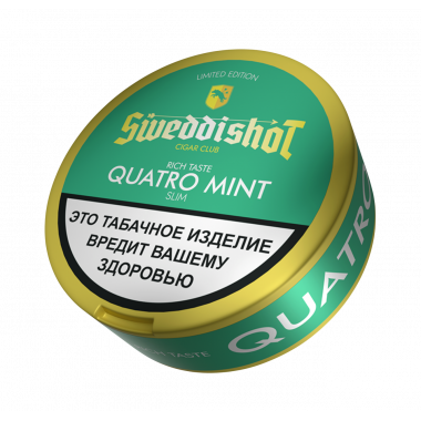 Табак жевательный Sweddishot Slim Limited Edition Cigar Club Quatro Mint (мята) 10 гр (20 п)