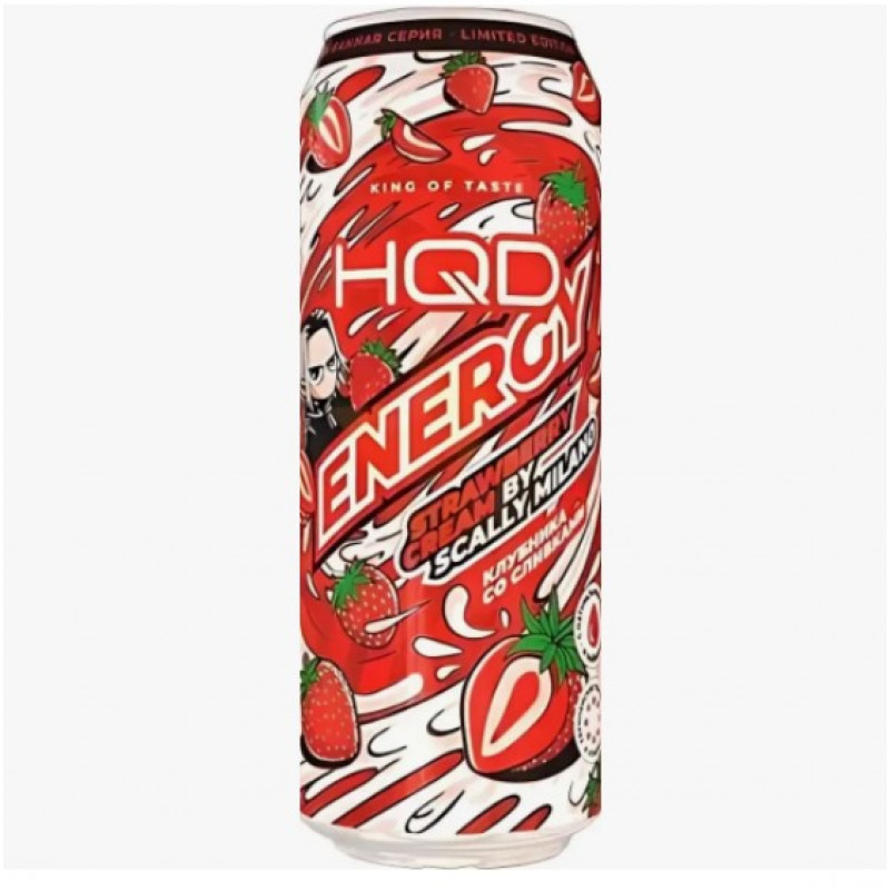 Фото и внешний вид — Энергетик HQD Energy Strawberry Cream by Scall Milano 0,45л