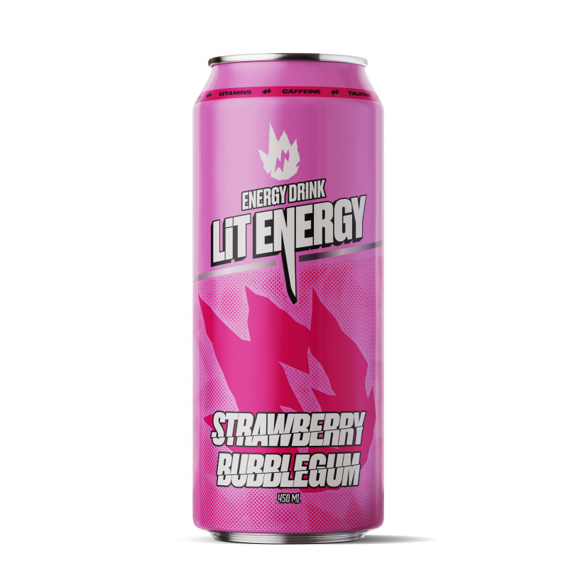 Фото и внешний вид — Lit Energy 450мл - Strawberry Bubblegum