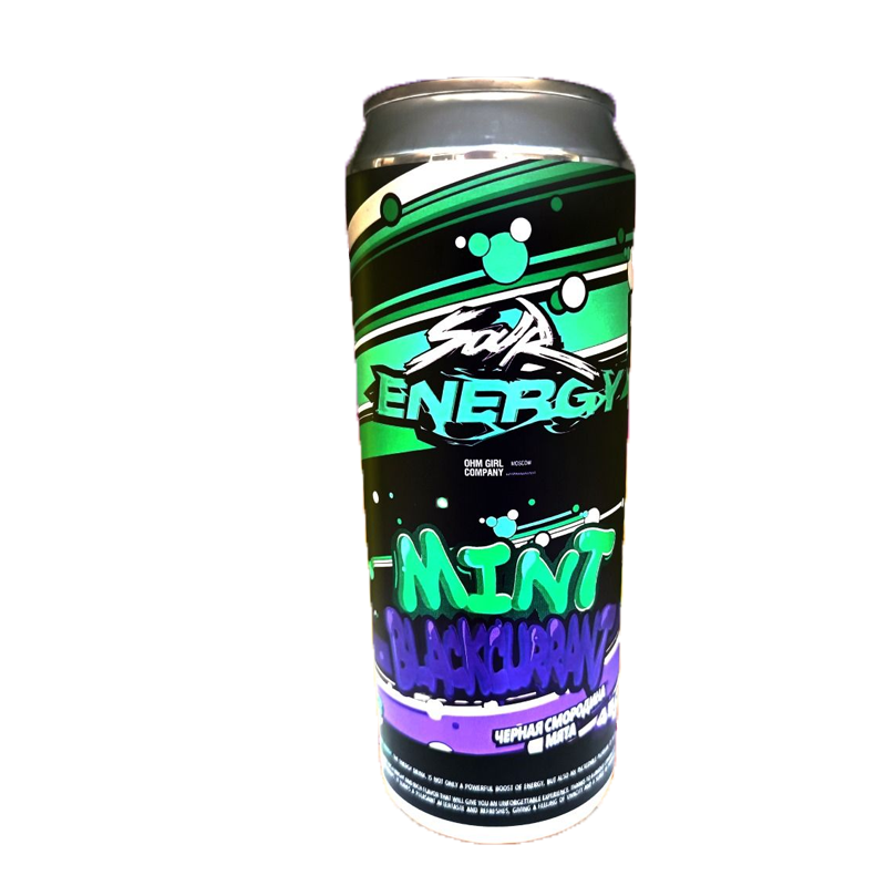 Фото и внешний вид — Sour Energy No Sugar ЧЕРНАЯ СМОРОДИНА МЯТА 450мл