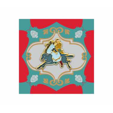 Значок металлический "Иван Царевич" на сером волке