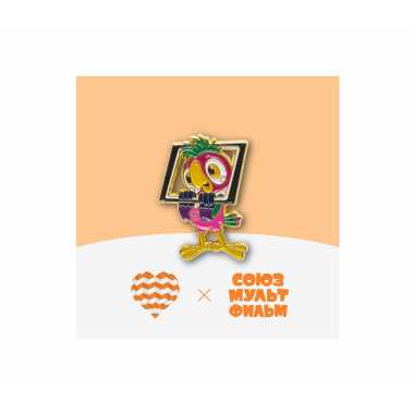 Значок металлический СМФ "Попугай Кеша"