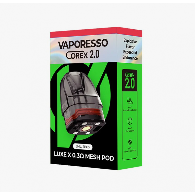 Фото и внешний вид — Картридж Vaporesso Luxe X 0.3Ohm Corex 2.0 Mesh Pod