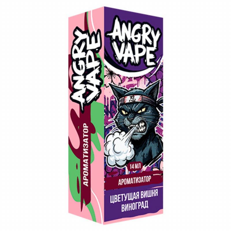 Фото и внешний вид — Ароматизатор Angry Vape - Цветущая Вишня Виноград 14 мл