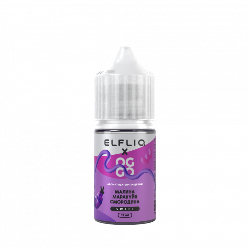Фото и внешний вид — Ароматизатор Elfliq X Oggo Sweet - Red Raspberry Passionfruit Black Currant 12ml