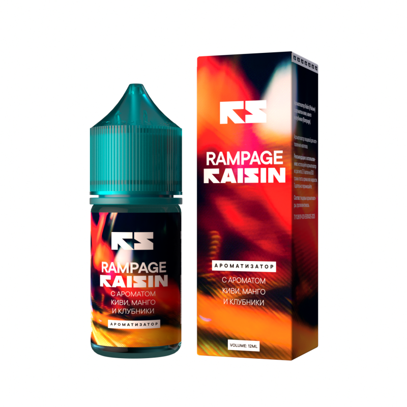 Фото и внешний вид — Ароматизатор Raisin – Rampage ( Киви, манго и клубника ) 12 мл