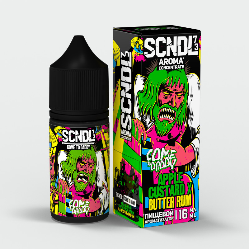 Фото и внешний вид — Ароматизатор пищевой SCNDL Come To Daddy - Яблочный Заварной Крем Сливочный Ром 16мл