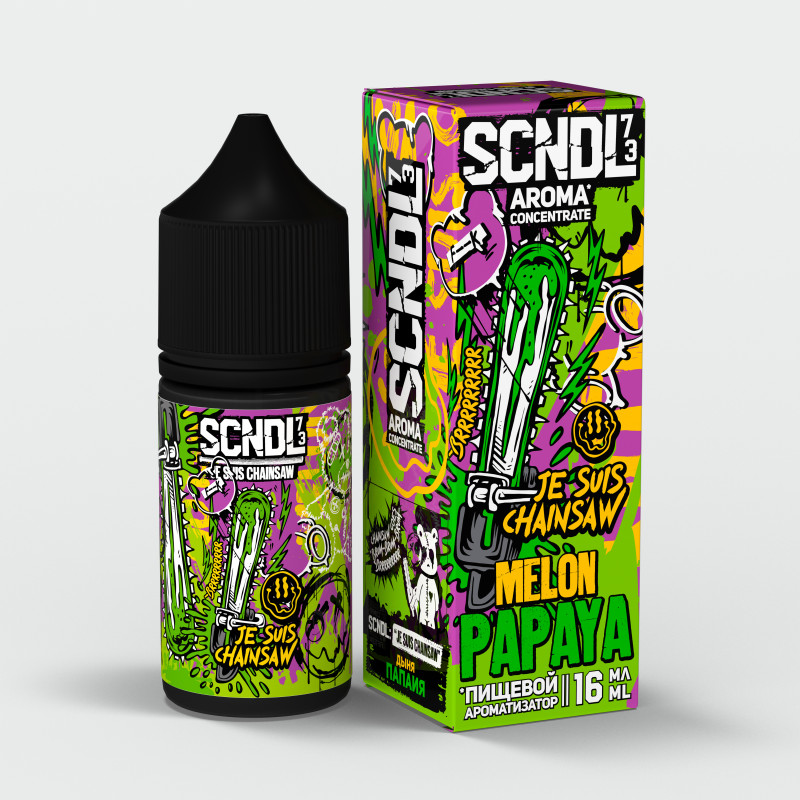 Фото и внешний вид — Ароматизатор пищевой SCNDL Je Suis Chainsaw - Дыня Папайя 16мл