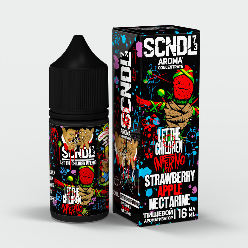 Фото и внешний вид — Ароматизатор пищевой SCNDL Let The Children Inferno - Клубника Яблоко Нектарин 16мл
