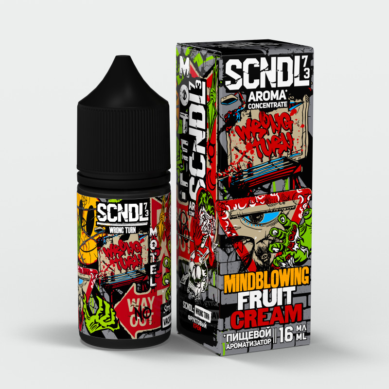 Фото и внешний вид — Ароматизатор пищевой SCNDL Wrong Turn - Фруктовый Крем 16мл