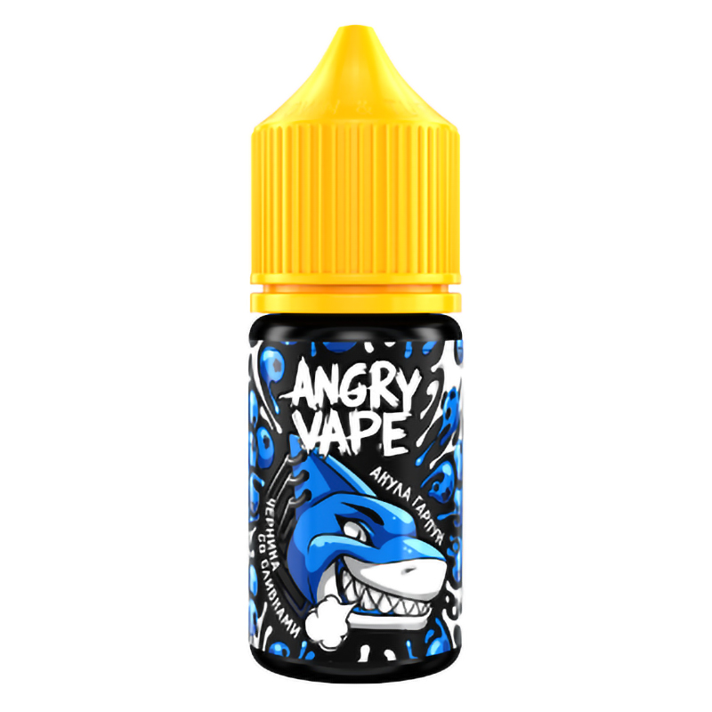 Фото и внешний вид — Angry Vape SALT 30ml - Акула Гарпун (Черника со Сливками) S