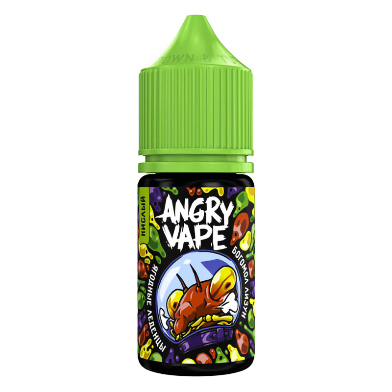 Фото и внешний вид — Angry Vape SALT 30ml - Богомол Лизун (Ягодные Леденцы) S