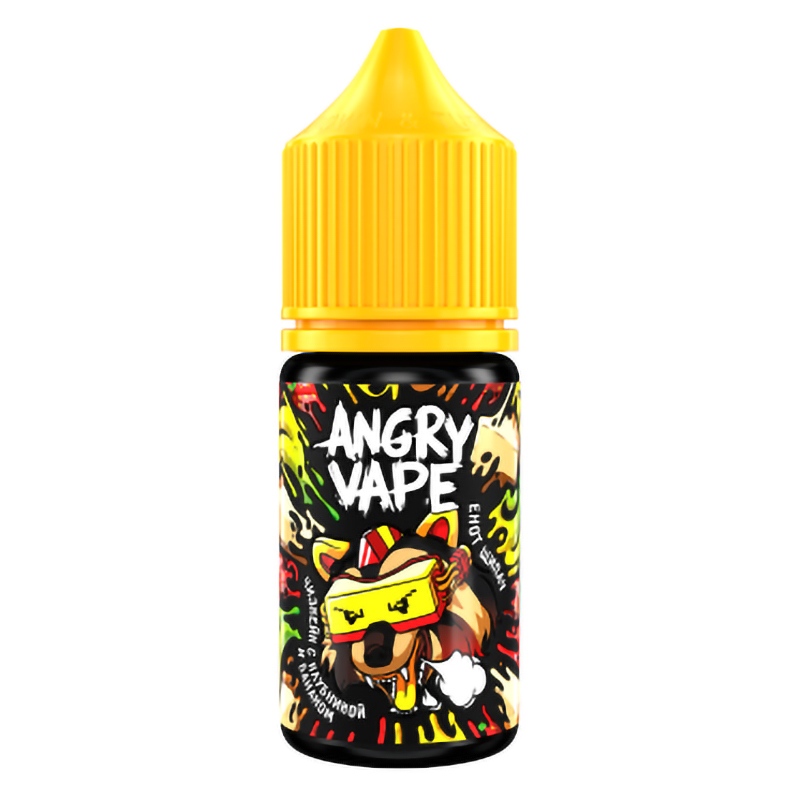 Фото и внешний вид — Angry Vape SALT 30ml - Енот Щипач (Чизкейк с клубникой и бананом) S