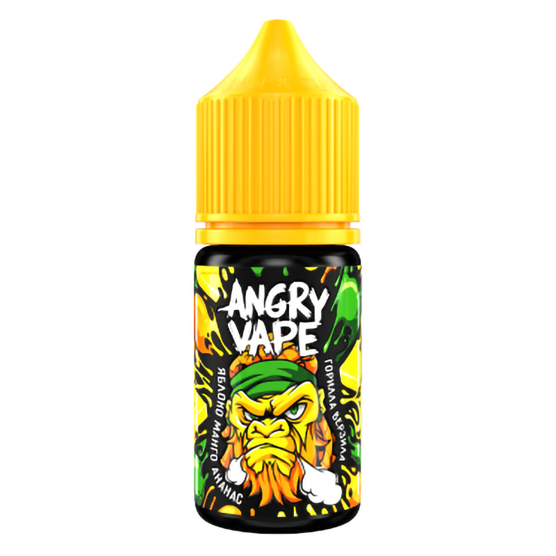 Фото и внешний вид — Angry Vape SALT 30ml - Горилла Верзила (Яблоко с манго и ананасом) S