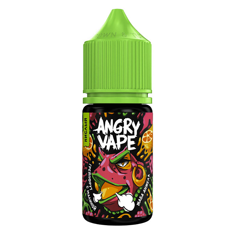 Фото и внешний вид — Angry Vape SALT 30ml - Жаба Анжела (Грейпфрут с Малиной) S