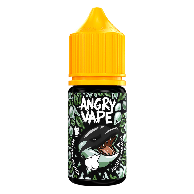 Фото и внешний вид — Angry Vape SALT 30ml - Косатка Рогатка (Мятная Жвачка) N