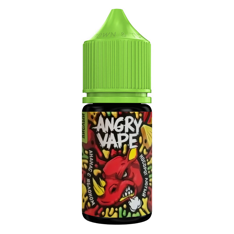 Фото и внешний вид — Angry Vape SALT 30ml - Носорог Лютый (Ананас яблоко) N