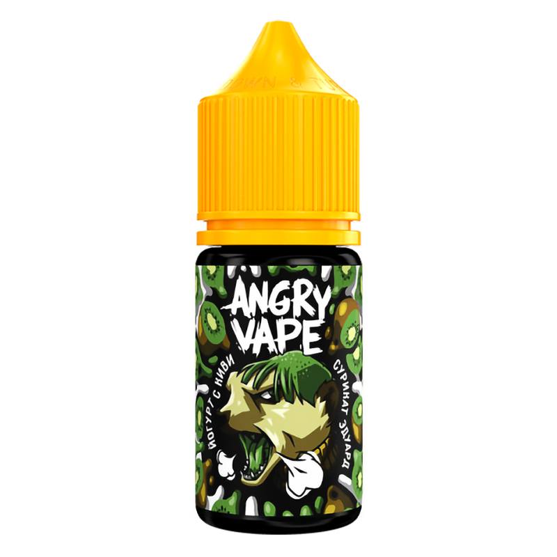 Фото и внешний вид — Angry Vape SALT 30ml - Сурикат Эдуард (Йогурт с Киви) N