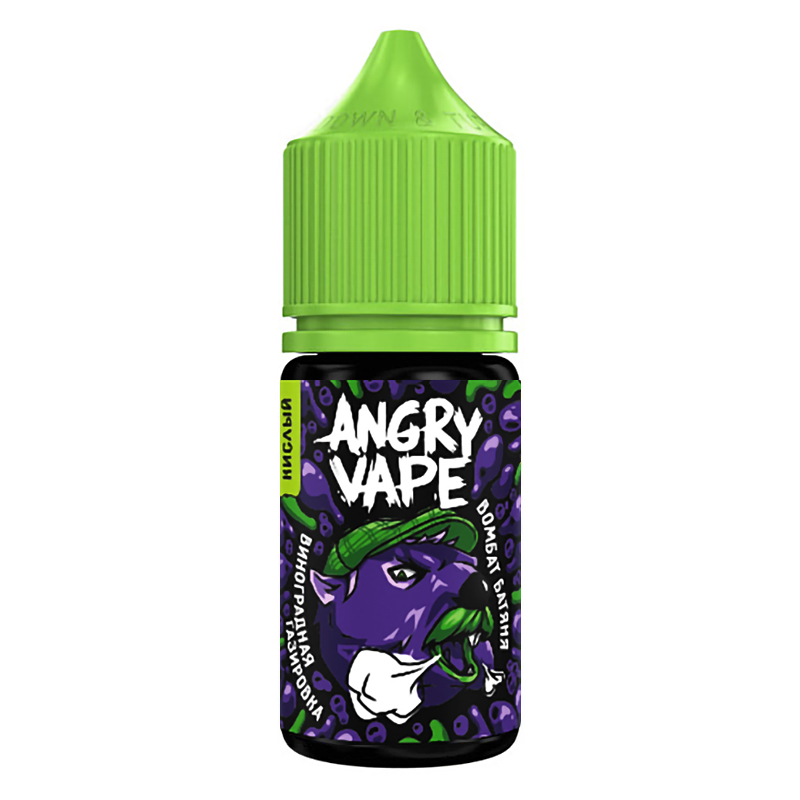 Фото и внешний вид — Angry Vape SALT 30ml - Вомбат Батяня (Виноградная газировка) S
