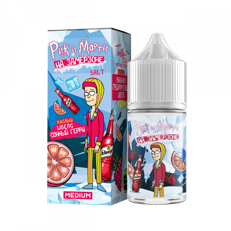 Фото и внешний вид — RICK and MORTY На Замерзоне SALT 30ml - Кислый Швепс Малина Грейпфрут N