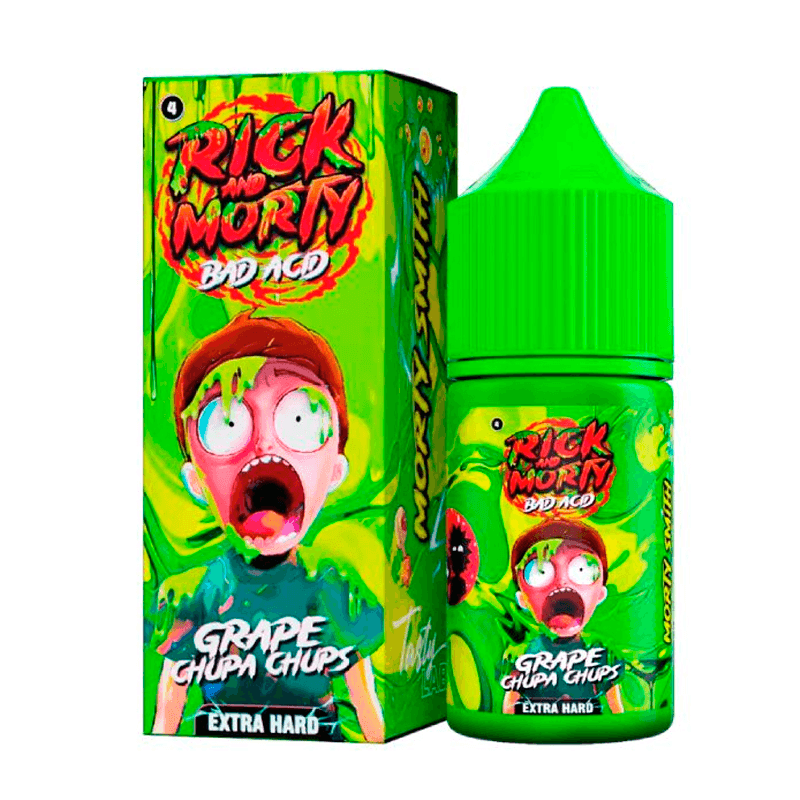Фото и внешний вид — RICK and MORTY Bad Acid SALT 30ml - Виноградный Чупа-Чупс S