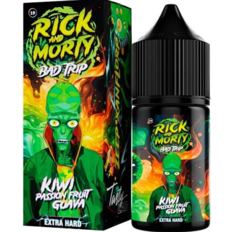 Фото и внешний вид — RICK AND MORTY BAD TRIP SALT 30ml - КИВИ МАРАКУЙЯ ГУАВА S