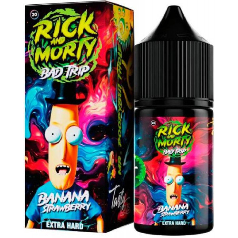 Фото и внешний вид — RICK AND MORTY BAD TRIP SALT 30ml - КЛУБНИКА БАНАН S