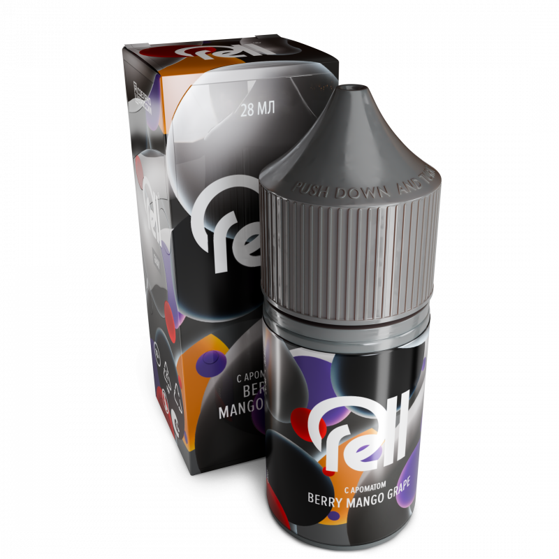 Фото и внешний вид — RELL Gray 28ml 0mg - Berry Mango Grape