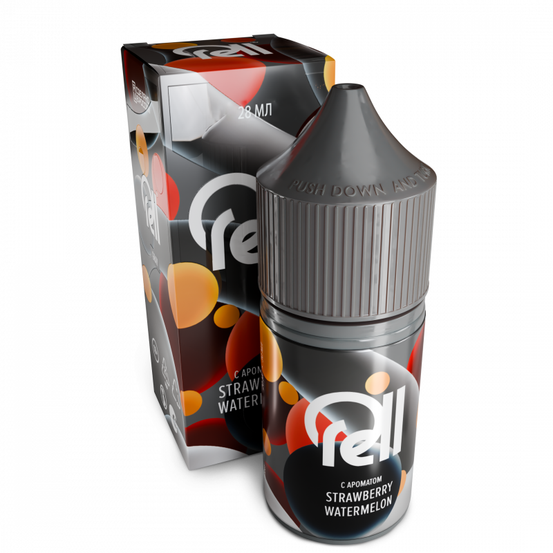 Фото и внешний вид — RELL Gray 28ml 0mg - Strawberry Apple Watermelon