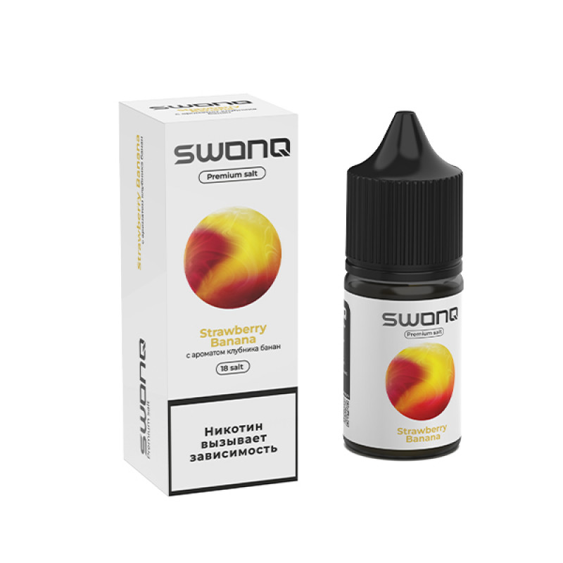 Фото и внешний вид — SWONQ Swog SALT 30ml - Strawberry Banana (Клубника Банан) N