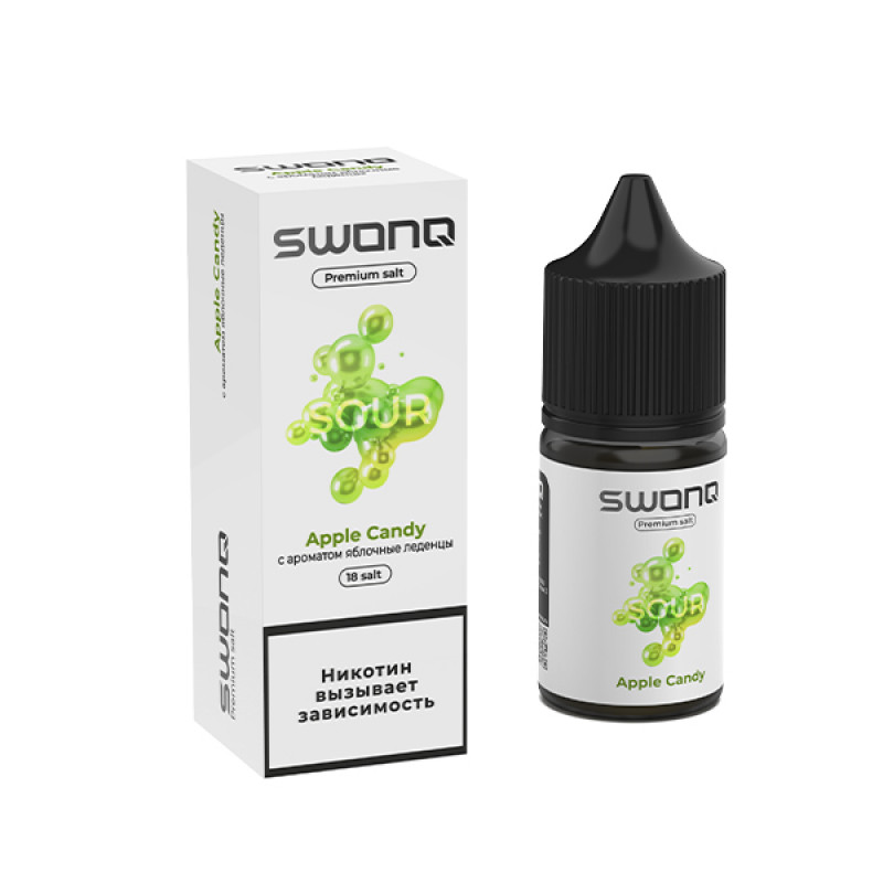 Фото и внешний вид — SWONQ Sour SALT 30ml - Apple Candy (Яблочные Леденцы) N