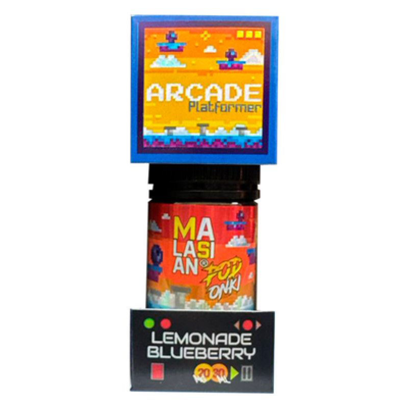Фото и внешний вид — PODONKI & MALASIAN ARCADE 30ml - Лимонад Голубика S