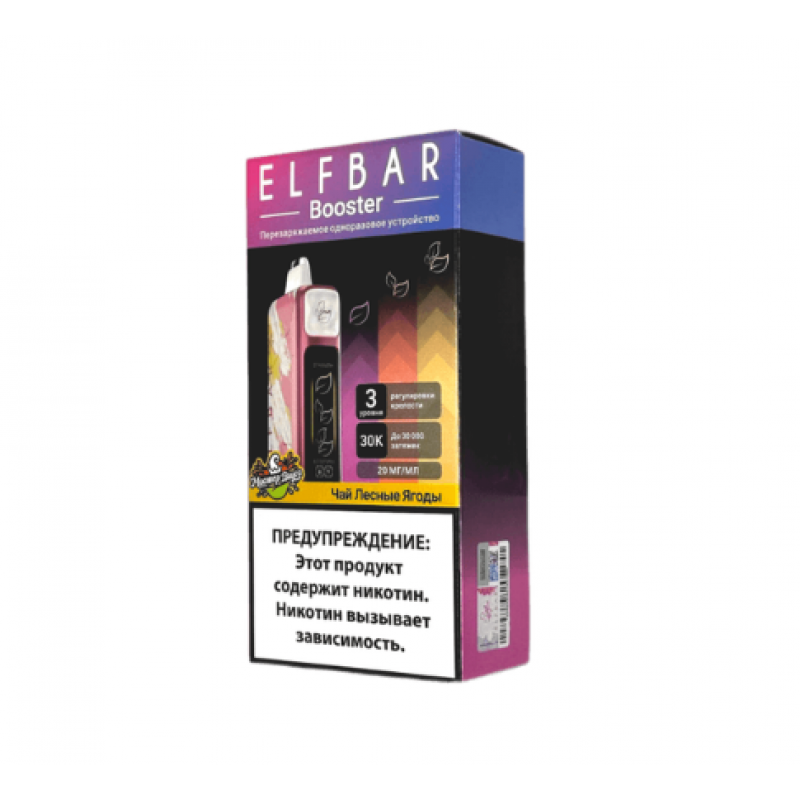 Фото и внешний вид — Elf Bar Booster Nic King 30000 -  Чай лесные ягоды