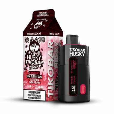 TIKOBAR HUSKY Сибирь 12000 - Strawberry Kiwi Bubble Gum (Клубника Киви Жвачка) (М)