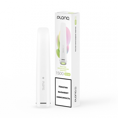 ЭСДН PLONQ PLUS ВКУС: КИСЛАЯ ВИНОГРАДНАЯ ЖВАЧКА до 1500 затяжек