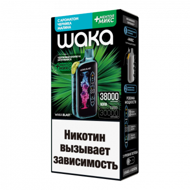 WAKA BLAST 38000 - Черника Малина + Ментол